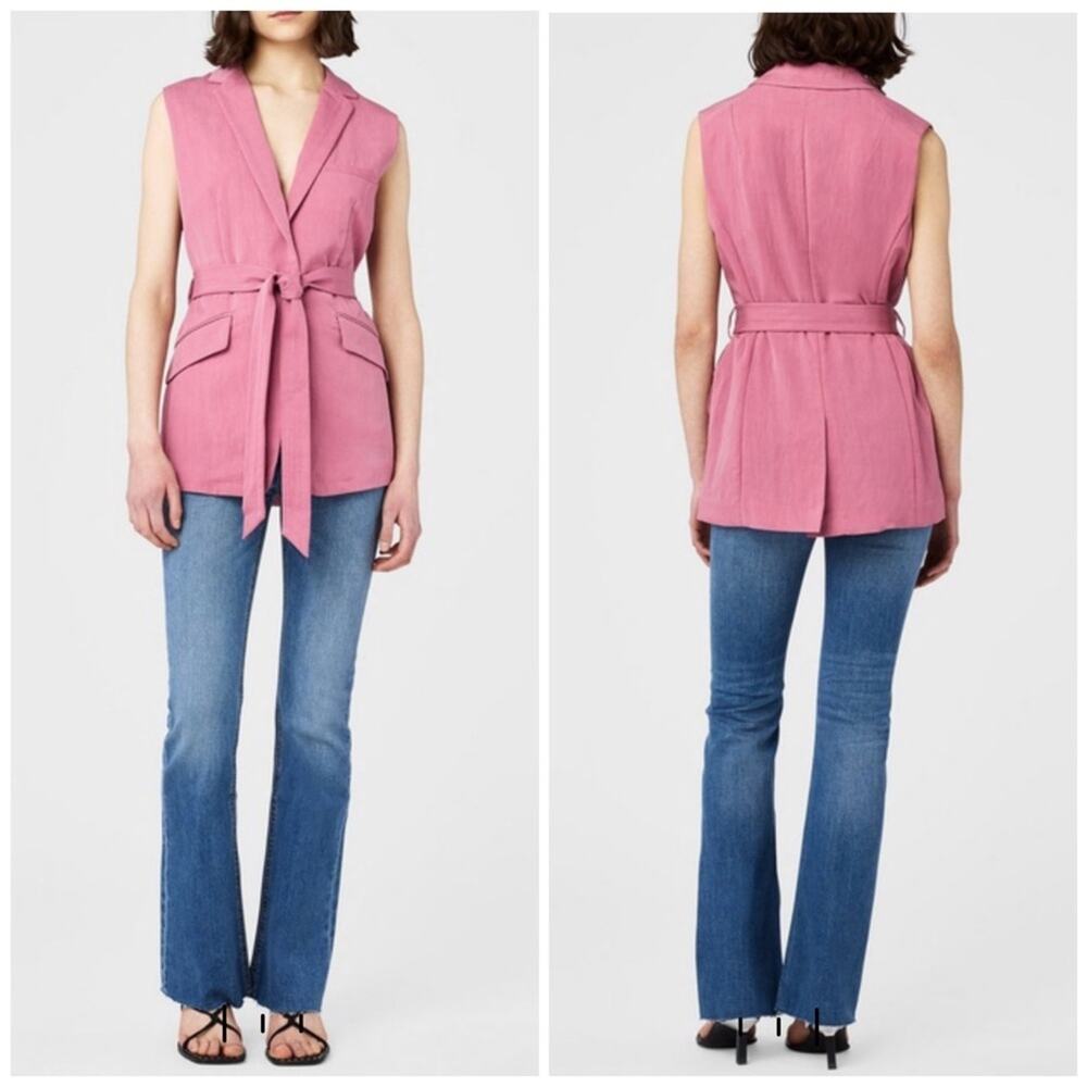 Rag & Bone Margot Pink Sleeveless Boyfriend Blazer Vest Size 10